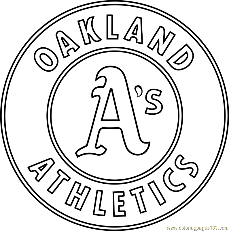 Oakland athletics logo coloring page for kids