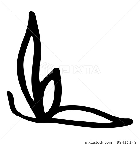 Black and white seaweed coloring page hand