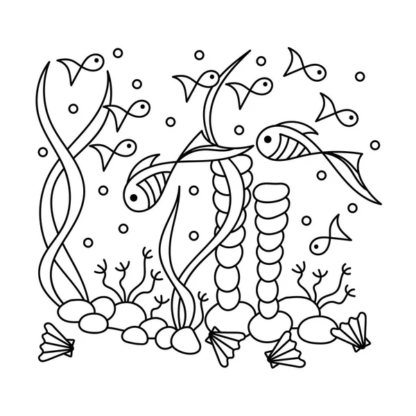 Seaweed coloring pages vector images