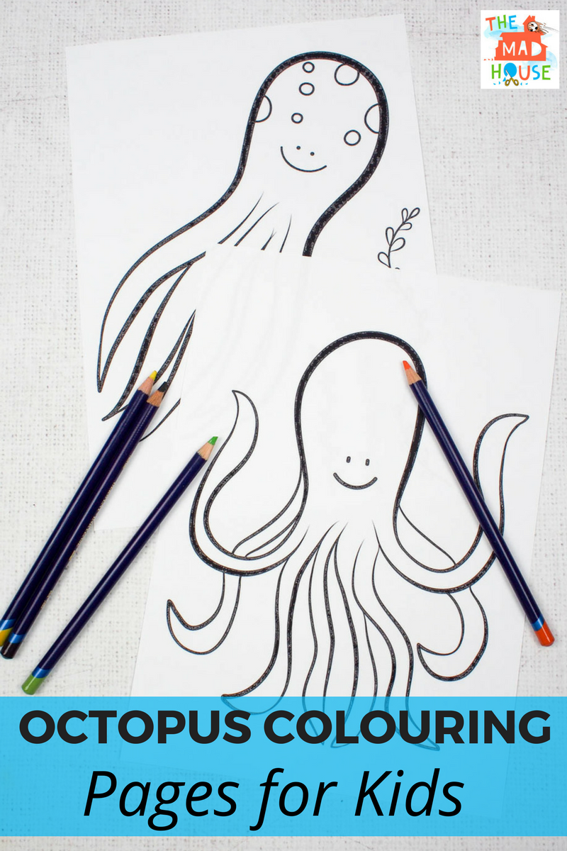 Octopus and seaweed coloring page mum in the madhouse