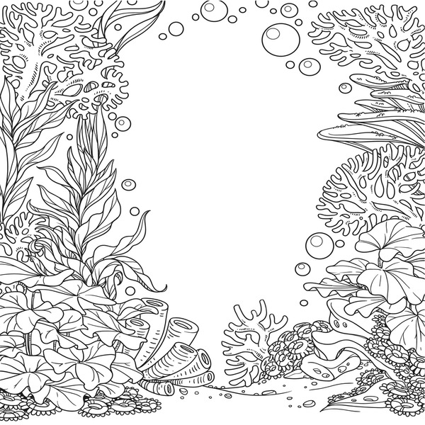 Thousand coral reef coloring book royalty