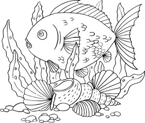 Seaweed drawing vector images over