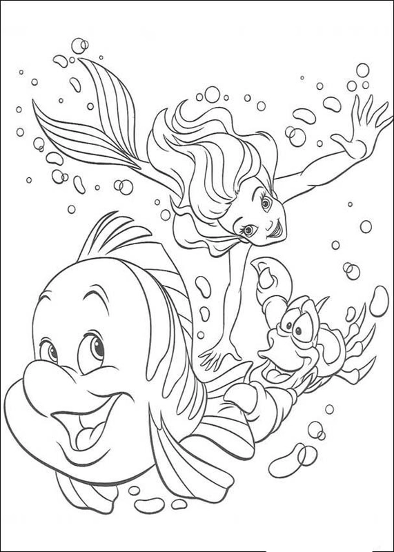 Ðï ariel flounder and sebastian swimming