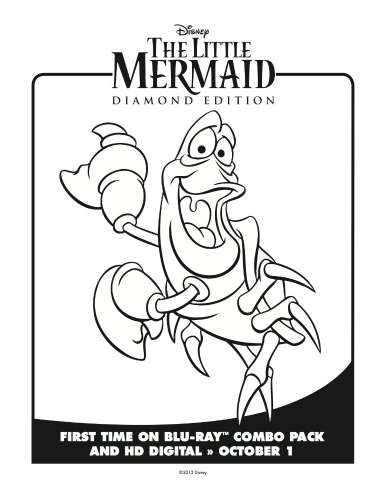 Little mermaid sebastian coloring page