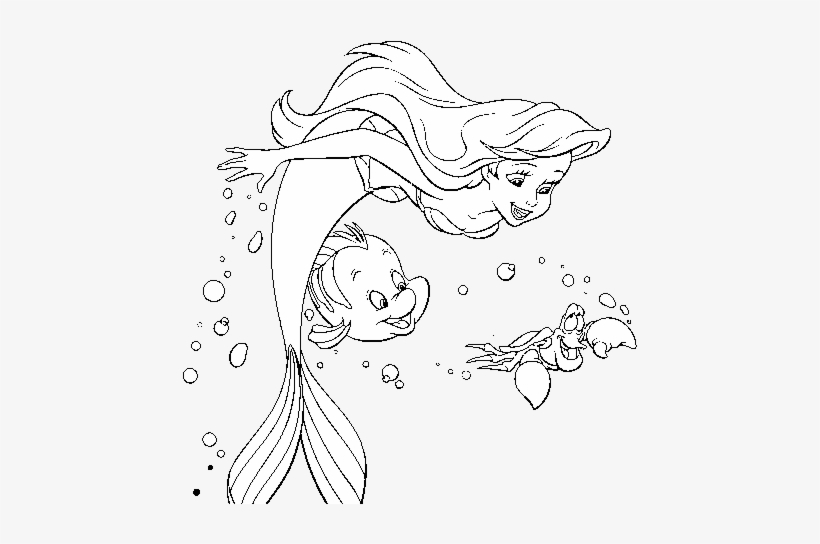 Walt disney coloring pages flounder sebastian