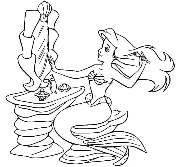 Ariel and sebastian coloring page