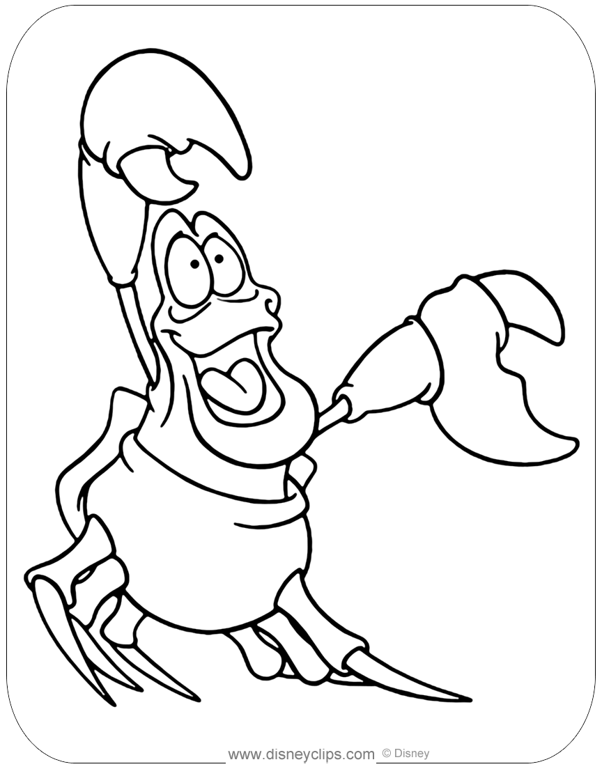 Coloring page of sebastian from the little mermaid thelittlemermaid sebastian little mermaid drawings mermaid coloring pages ariel coloring pages