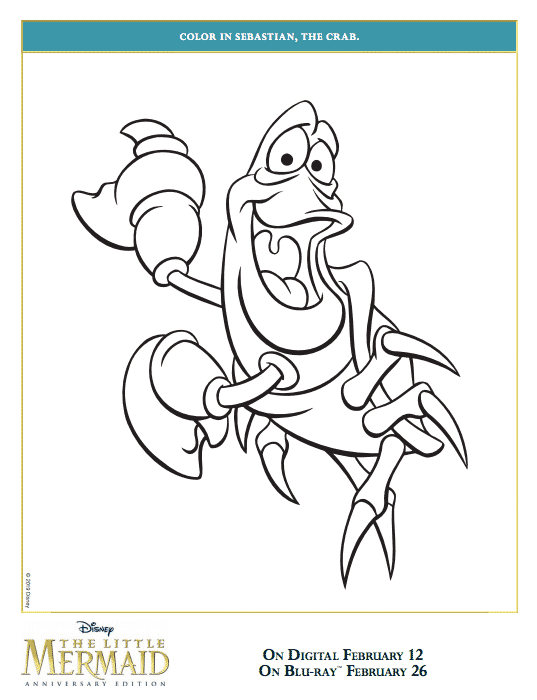Free printable little mermaid coloring pages littlemermaidbluray
