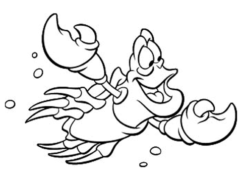 Smiling sebastian crab coloring page free printable coloring pages