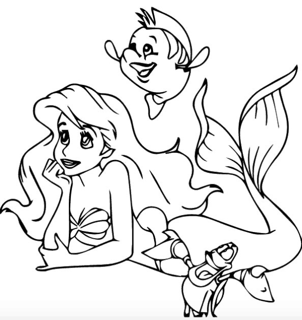 Mermaid coloring pages and books for adults and children