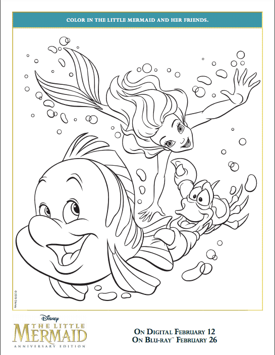 Free printable little mermaid coloring pages littlemermaidbluray