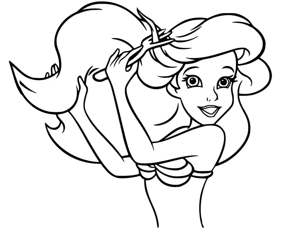 Ariel from the little mermaid coloring page