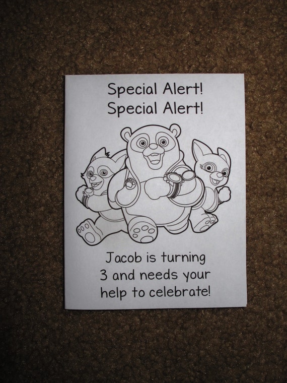 Pdf file special agent oso inspired mini coloring pages booklet personalized customized digital books birthday party favors supplies