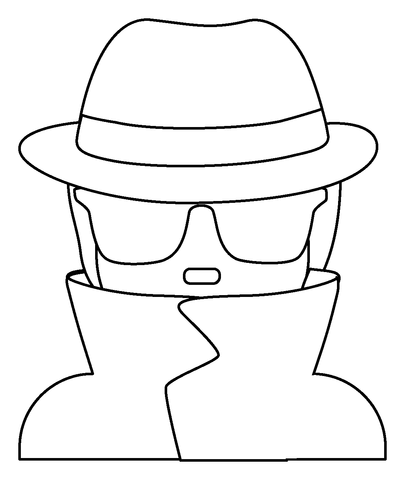 Detective emoji coloring page free printable coloring pages