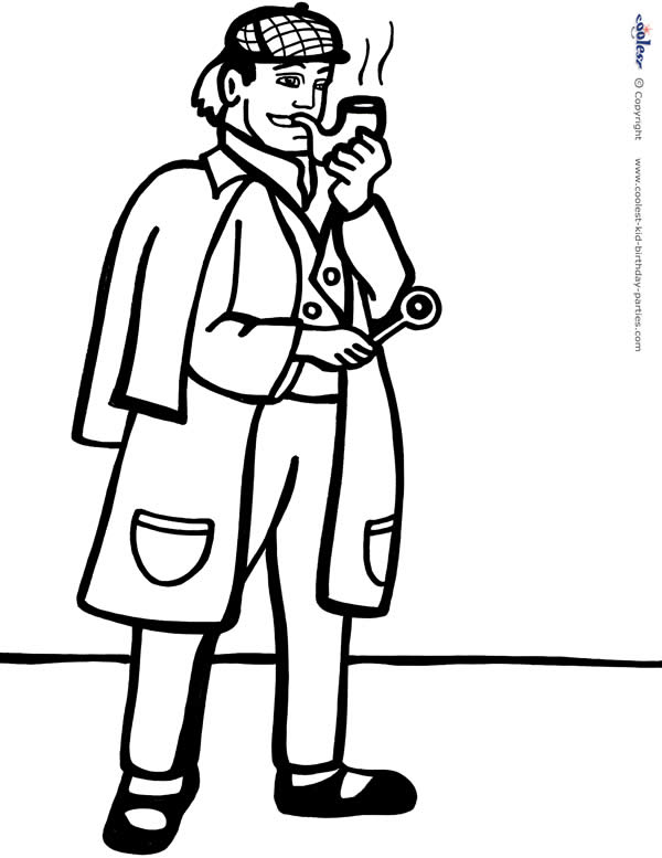 Printable spy detective coloring page