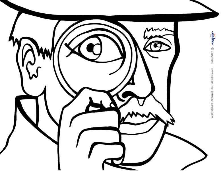 Printable spy detective coloring page