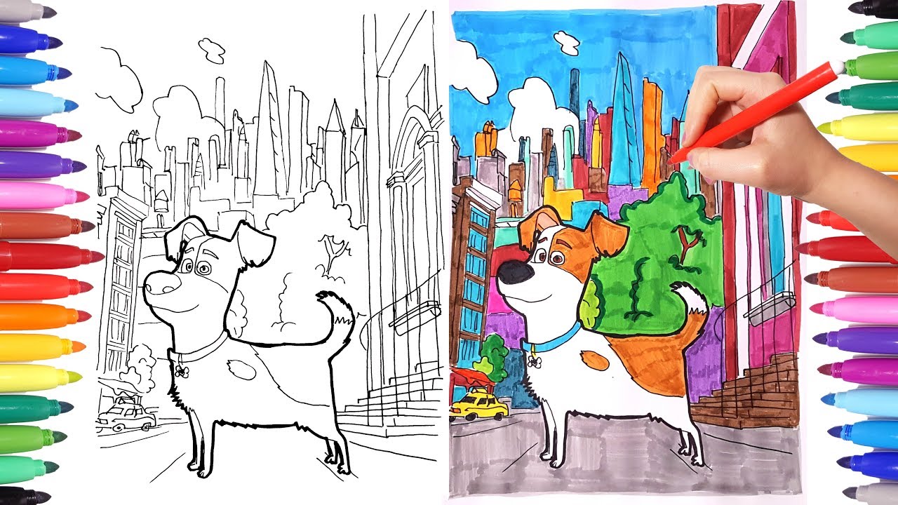 The secret life of pets coloring pages for kids drawing and coloring max the secret life of pets