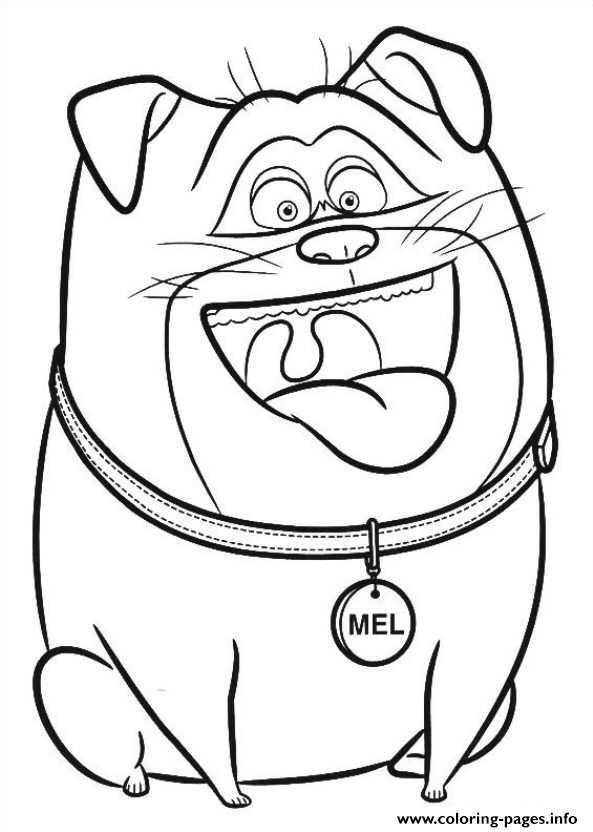 Mel is happy secret life of pets coloring page printable