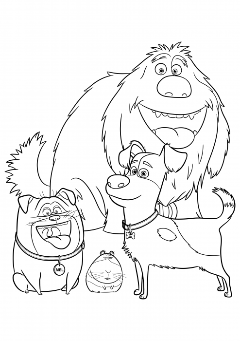 Duke mel norman and max coloring pages the secret life of pets coloring pages