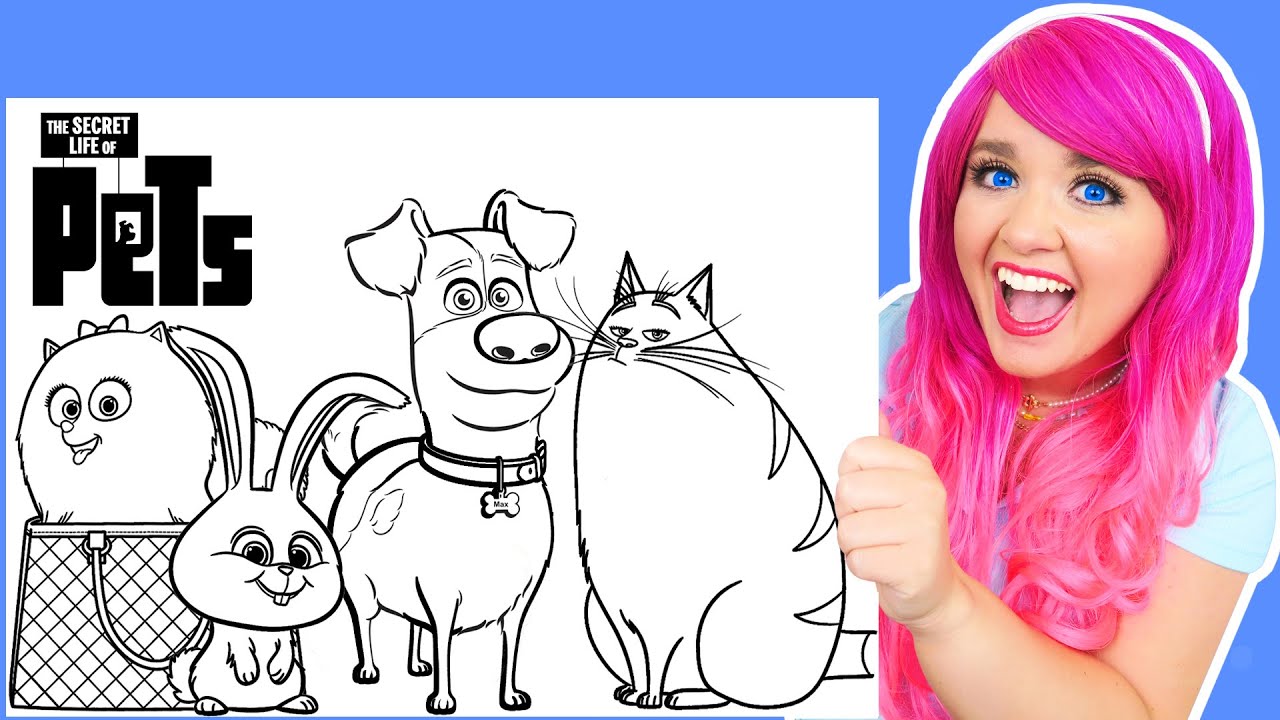 Coloring the secret life of pets ax snowball chloe gidget coloring pages