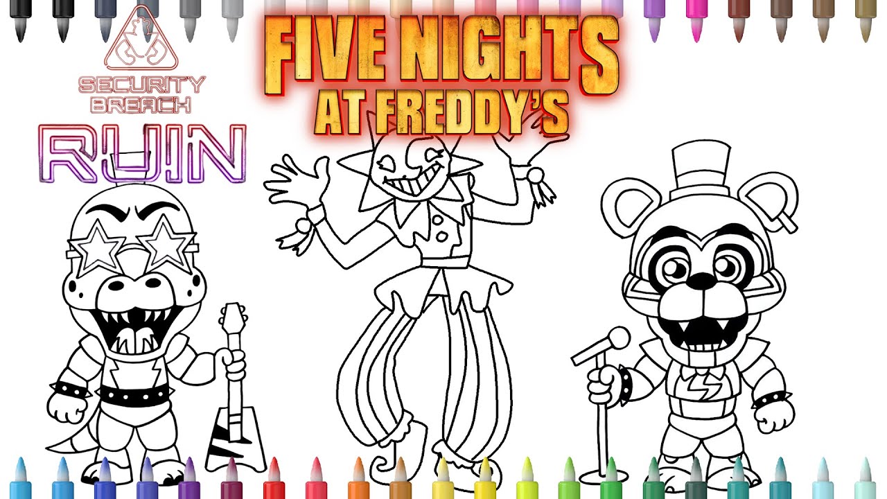 Security breach ruin fnaf coloring pages how to color fnaf all characters