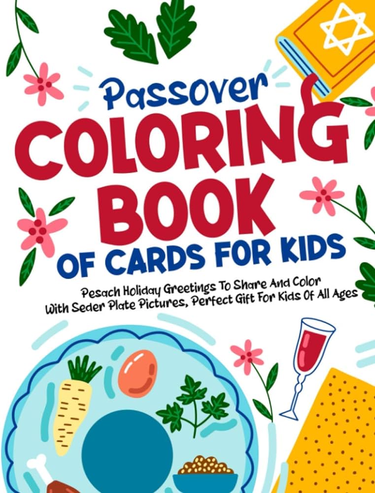 Passover coloring book of cards for by evergreen daniel