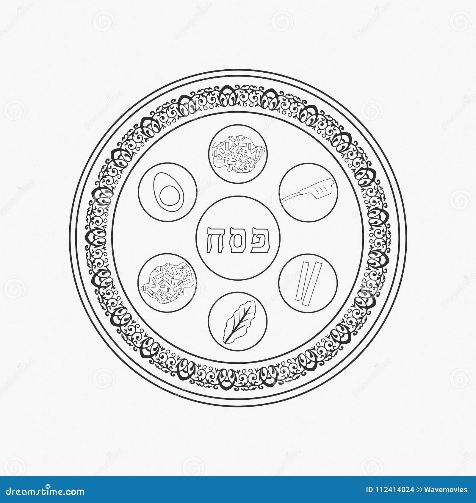 Seder plate outline stock illustrations â seder plate outline stock illustrations vectors clipart