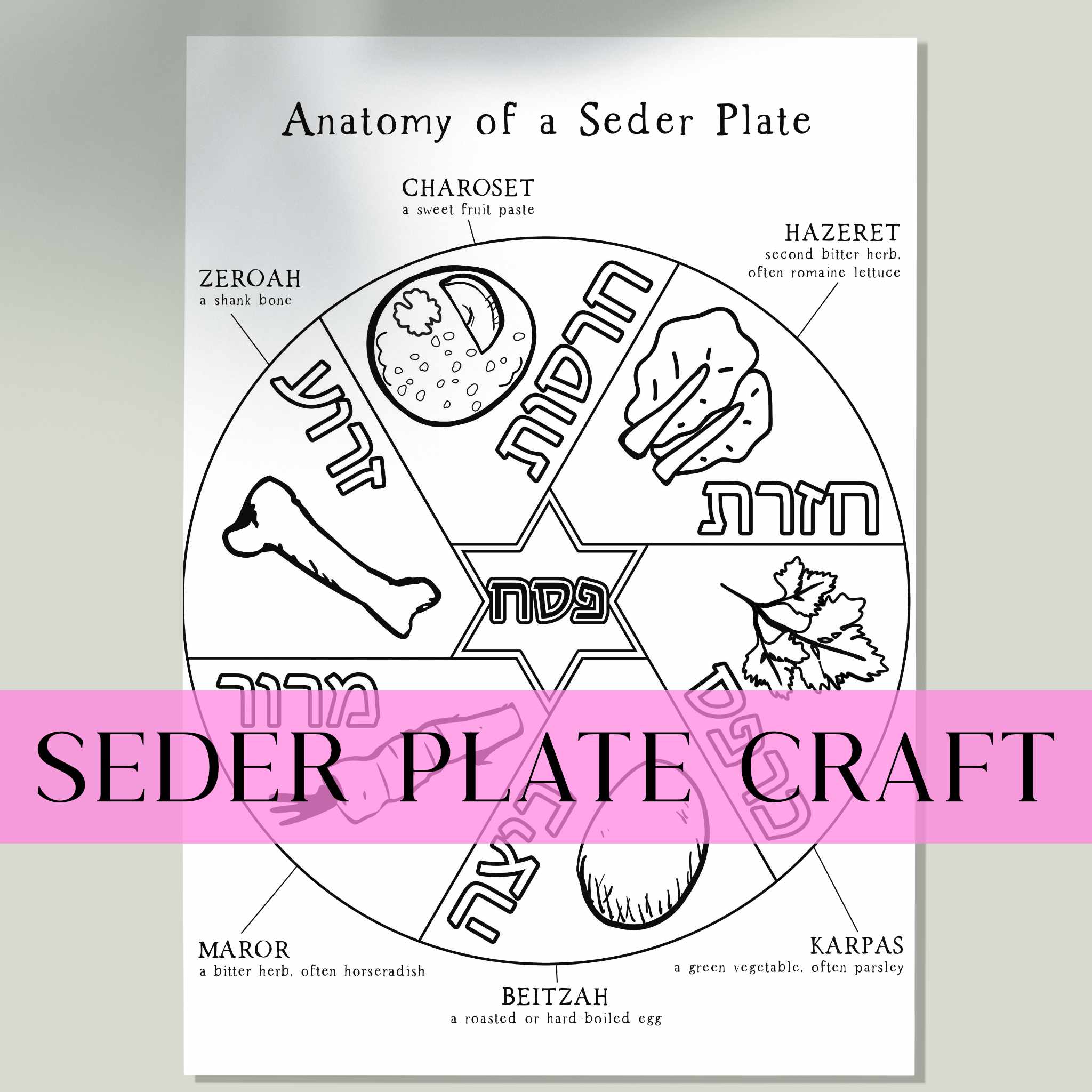 Passover seder plate craft â luftmensch designs