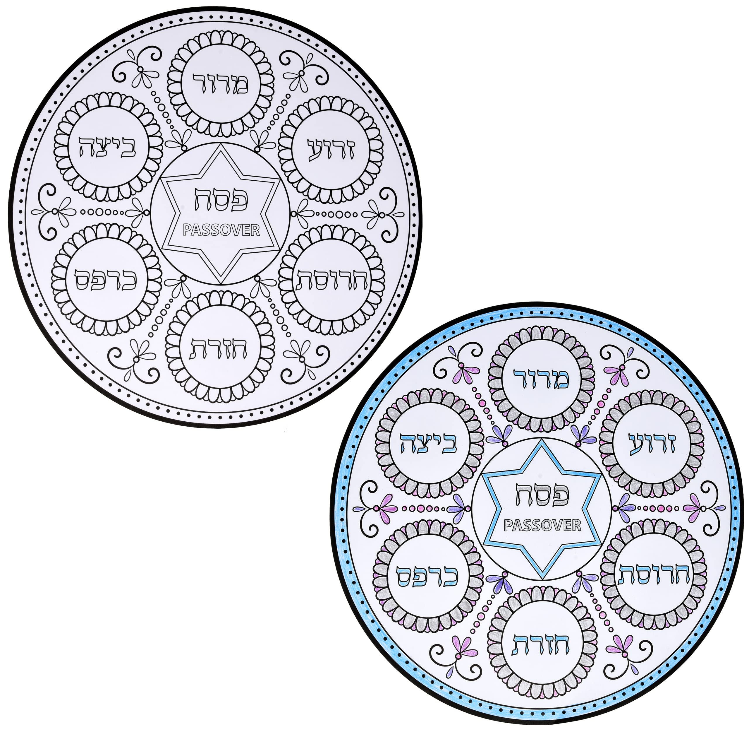 Disposable round passover place mats for kids seder plate loring activity paper table mat â matzoh lor your own game sheets for jewish holiday dinner setting children party supplies der