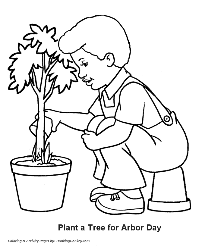 Arbor day coloring pages