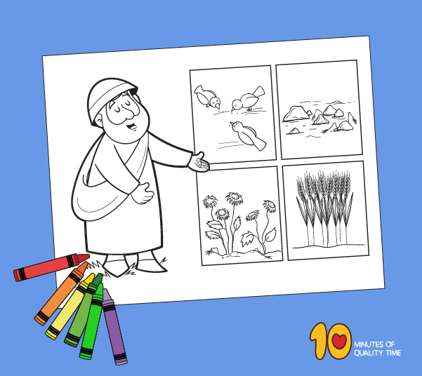 The parable of the farmer and the seeds coloring page â minutes of quality time