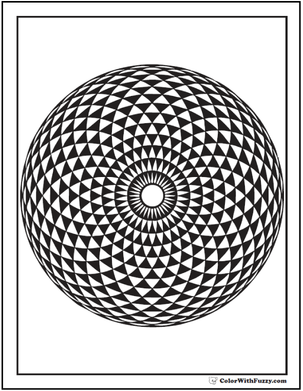 Geometric sunflower coloring page