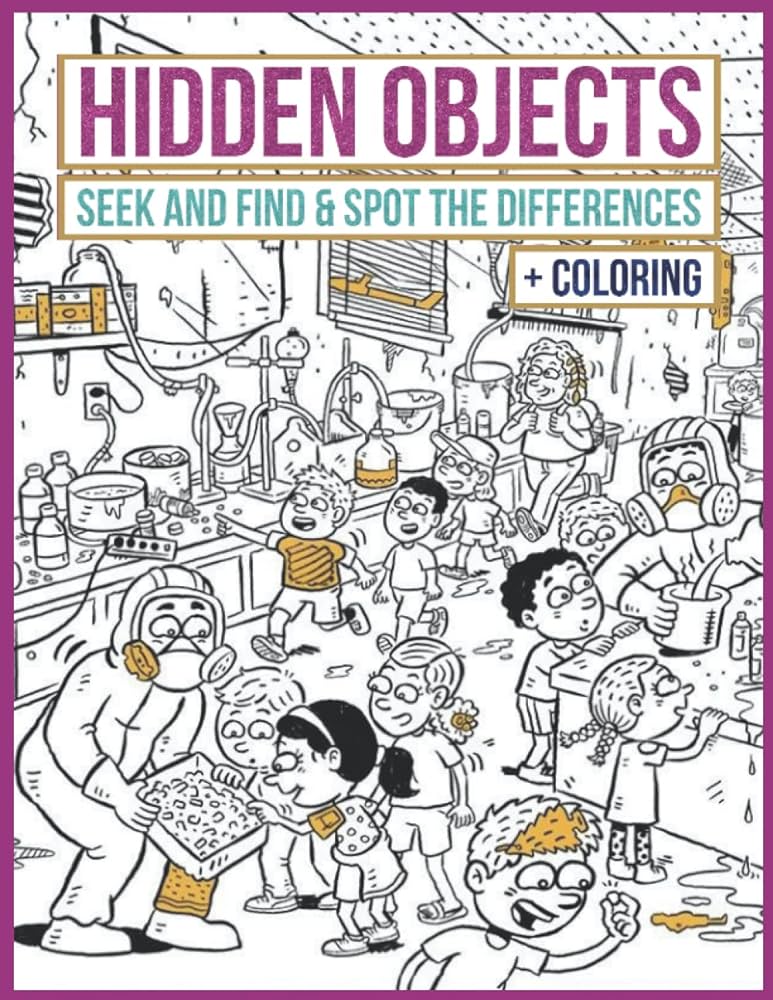 Hidden objects activity book seek and find spot the differences coloring pages for kids and adults mckenzie susan books