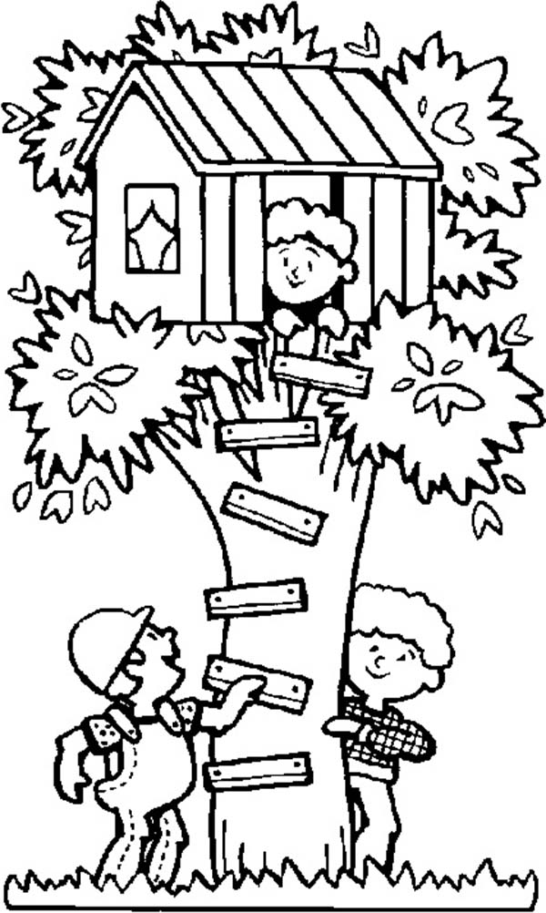 Kids playing hide and seek at treehouse coloring page color luna summer coloring pages coloring pages inspirational online coloring pages