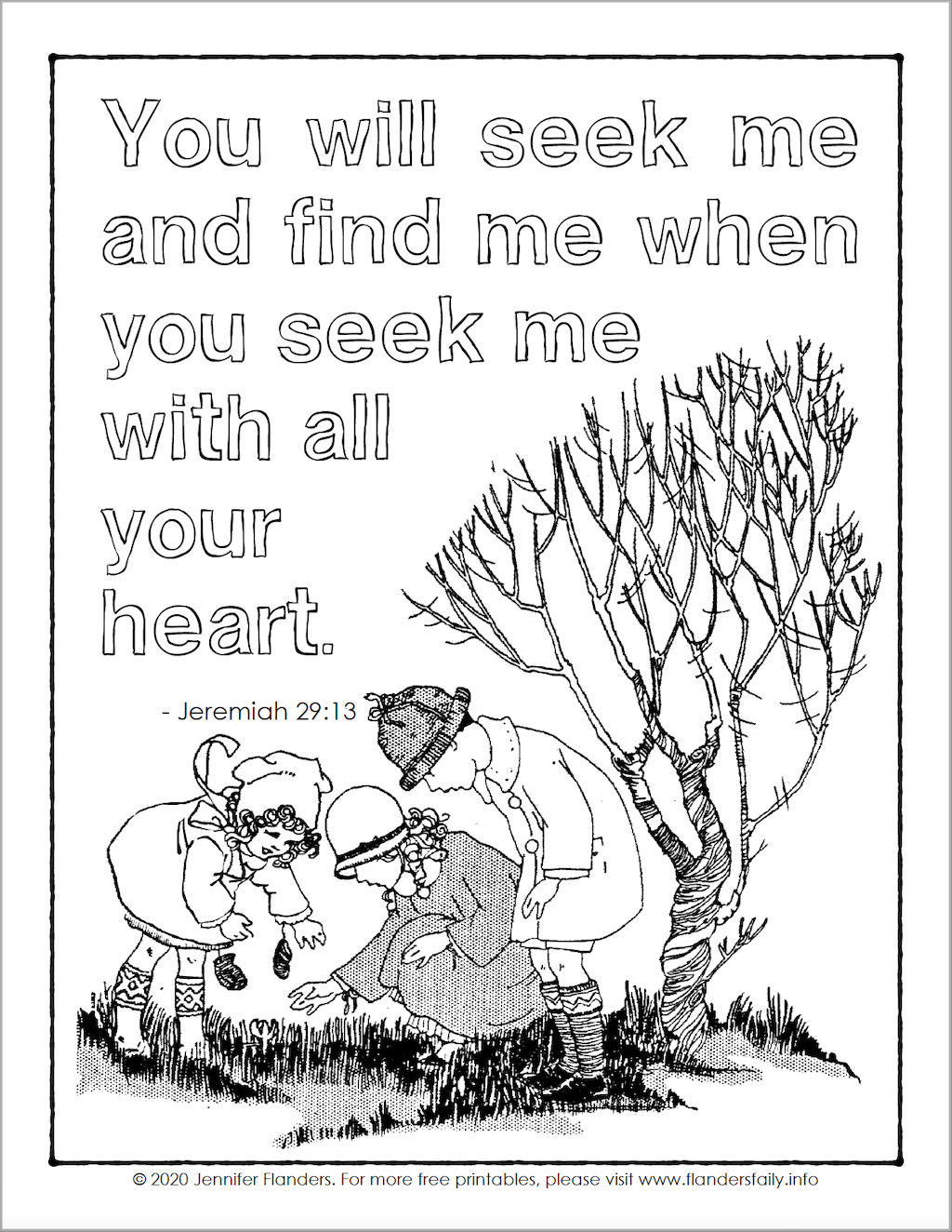 Seek me and find me coloring page