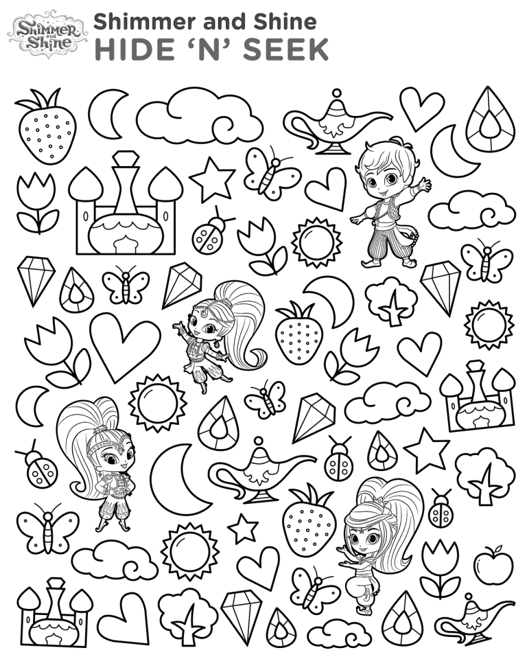 Simmer and shine hide and seek worksheet coloring pages free printable coloring pages printable coloring pages