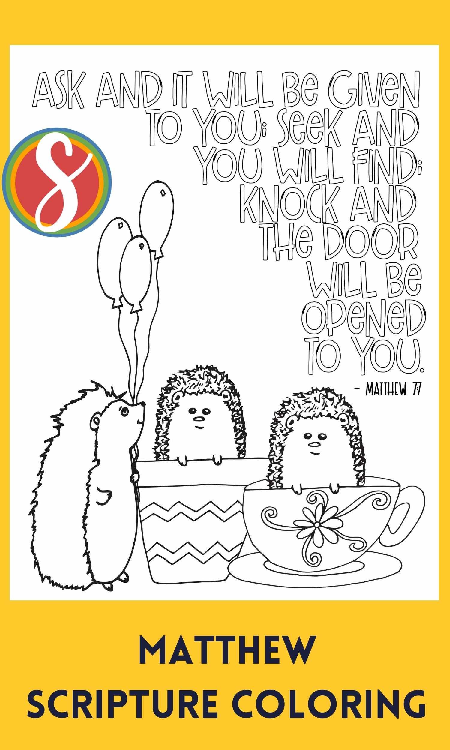 Free matthew scripture coloring pages â stevie doodles