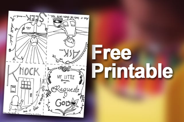 Free printable ask seek knock coloring page