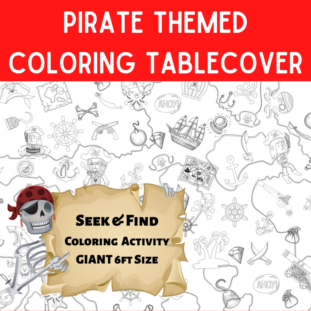 Pirate seek find coloring table cover â creative crayons workshop