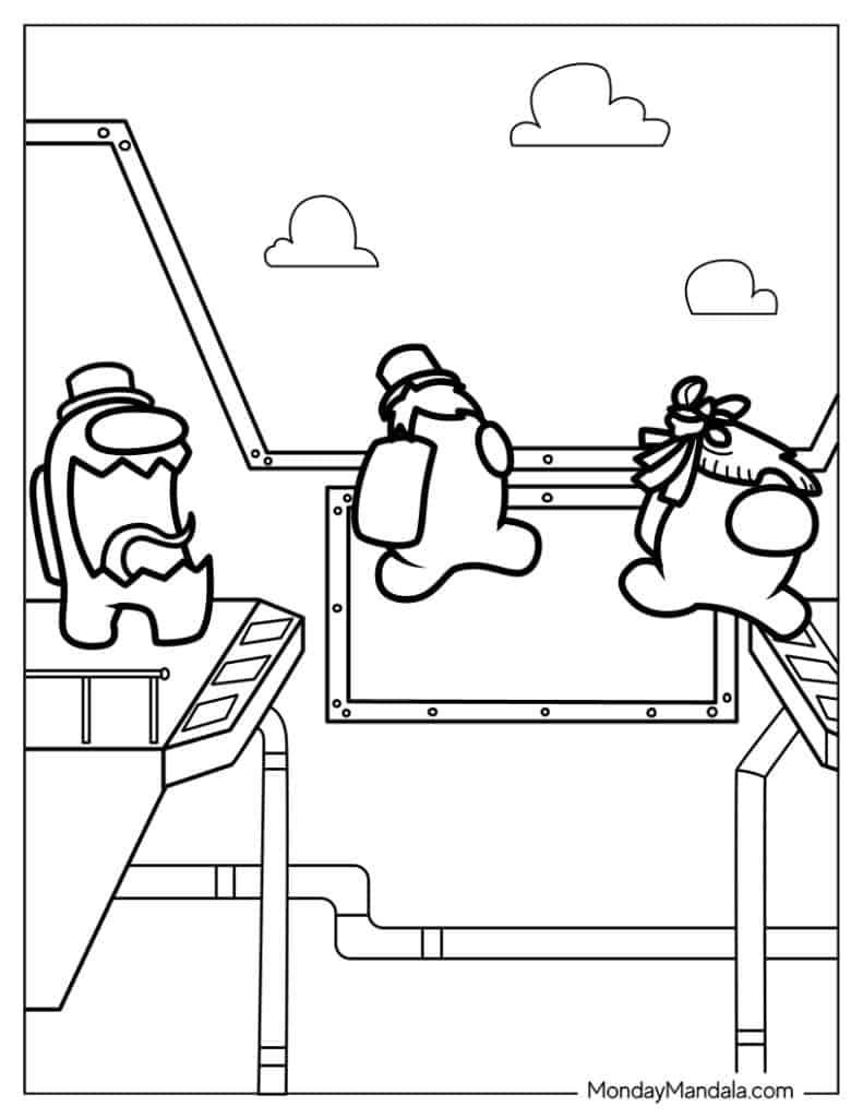 Among us coloring pages free pdf printables