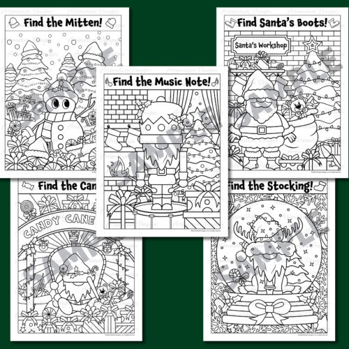 Christmas coloring pages seek and find i spy gnome coloring pages made by teachers