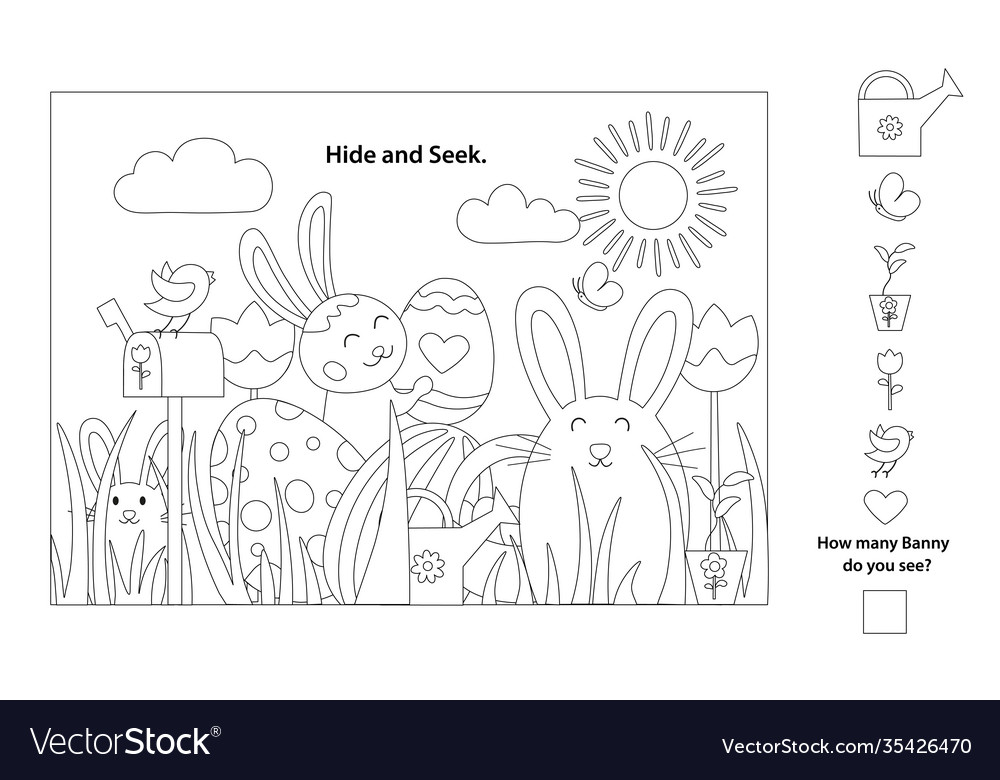 Easter coloring pages printable and worksheet vector image