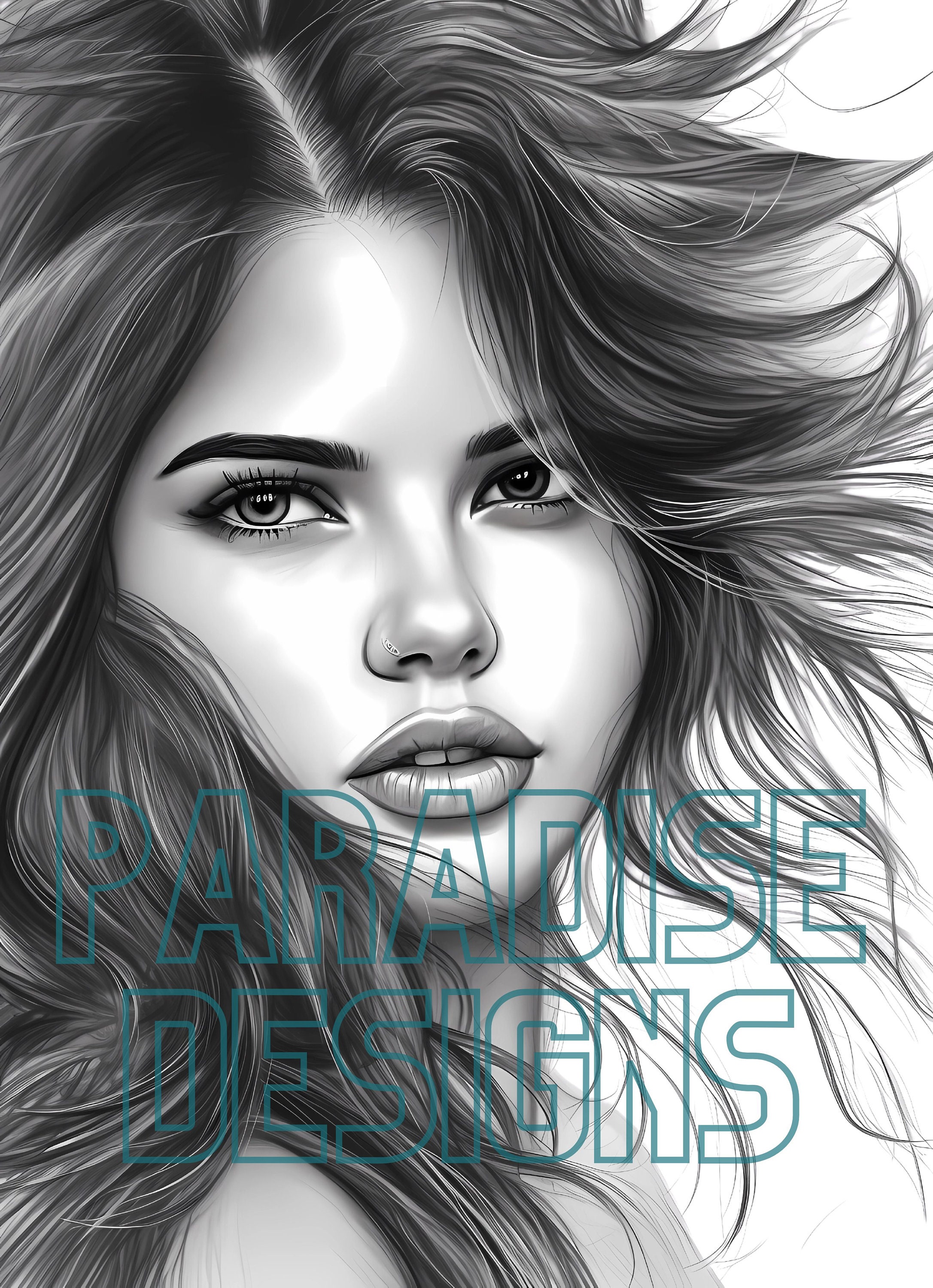 Selena gomez coloring page for adults and kids grayscale coloring page instant download digital download jpg instant download