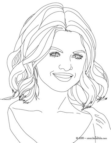 Selena gomez smiling close up coloring pages