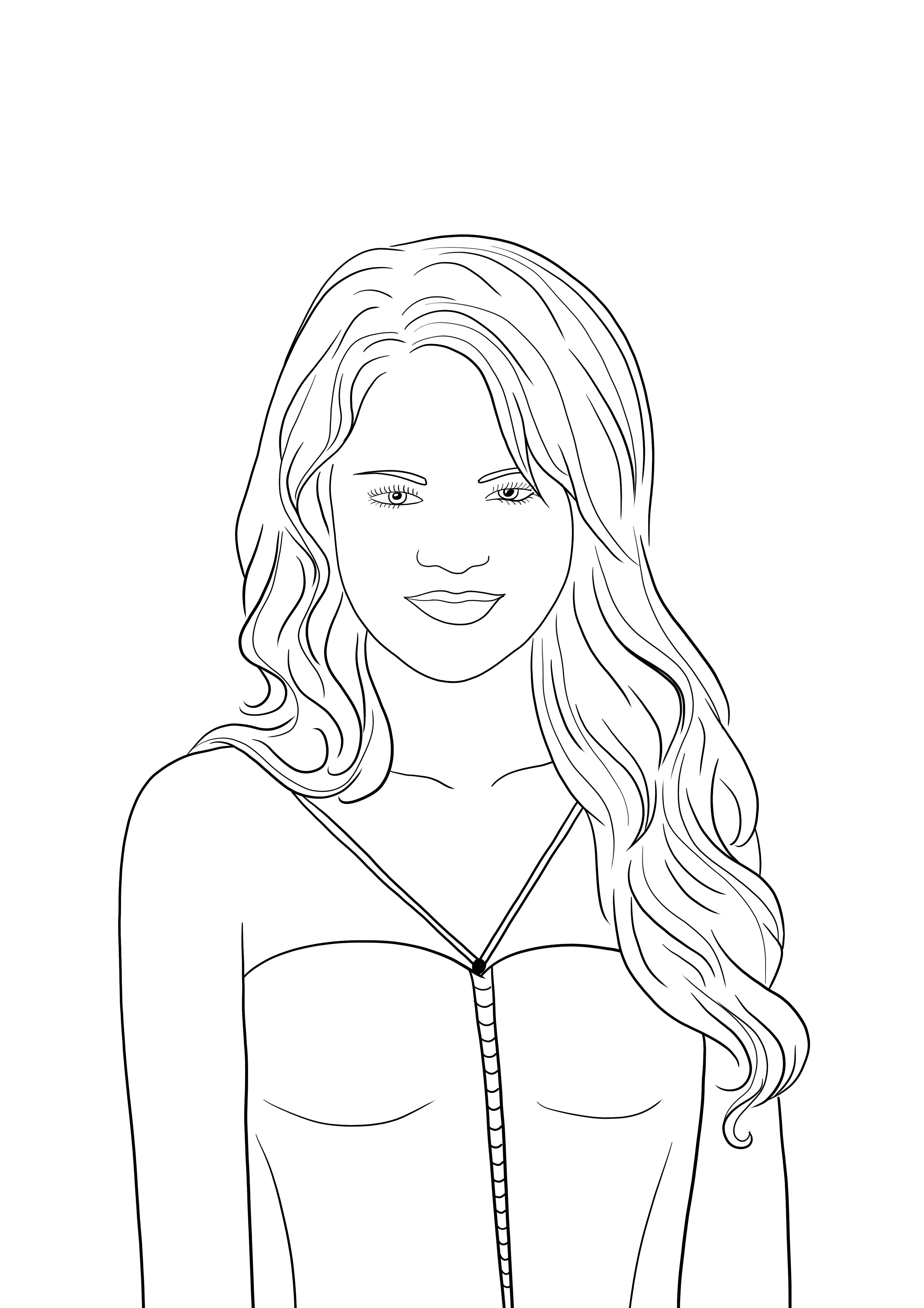 Selena gomez coloring and free downloading picture