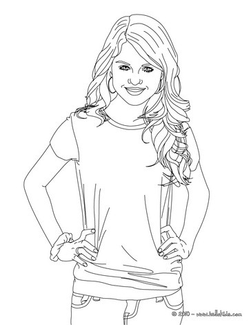 Selena gomez actress coloring pages