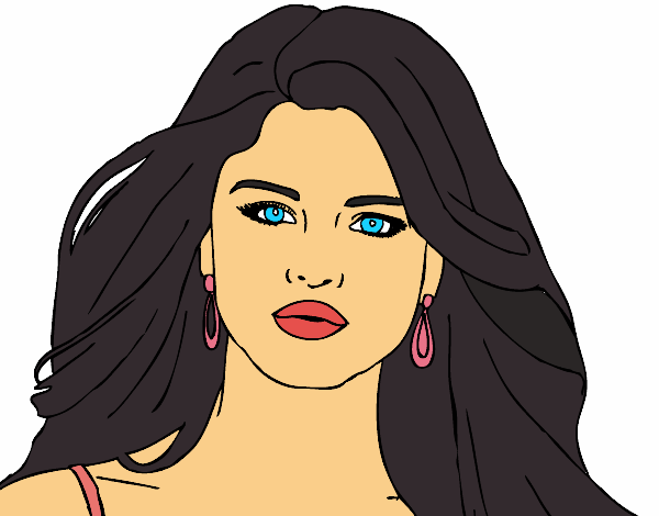 Colored page selena gomez foreground painted by user not registered