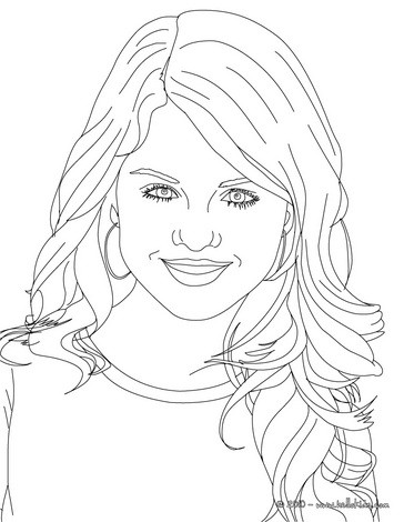 Selena gomez close up coloring pages
