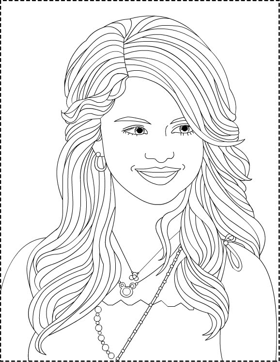 Coloring page selena gomez celebrities â printable coloring pages