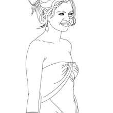 Selena gomez with bun coloring pages